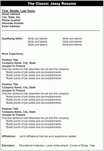Resume Style 2011