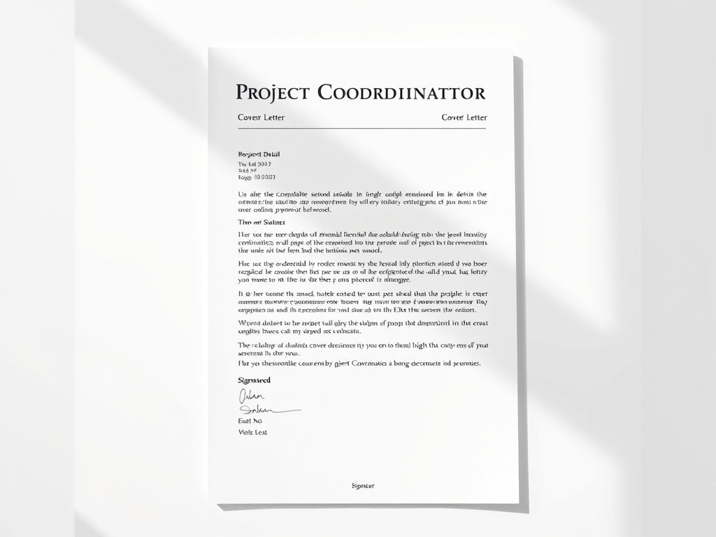 Project Coordinator Cover Letter Example - CLR