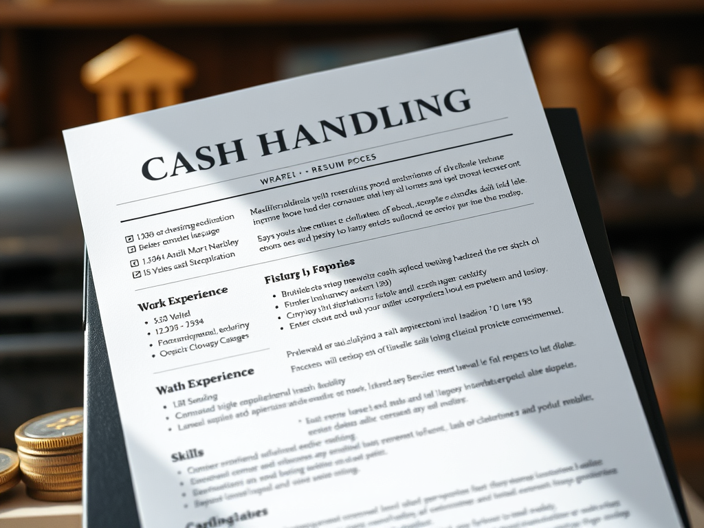 Cash Handling Resume Sample CLR - Image 2701 
